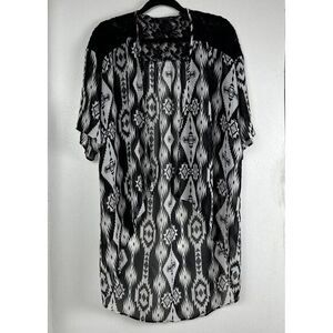 Happening‎ In The Present Top Open Front Women's Medium Cover Up Sheer Lace Boho